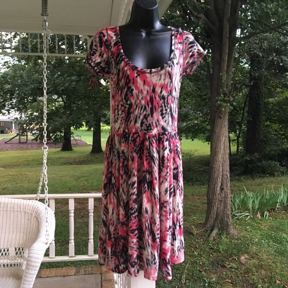 Anthropologie S Sparrow midnight safari colorful knit dress